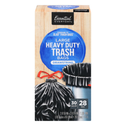 30 Gal Heavy Duty Trash Bags - 10 ct by Essential EVERYDAY at