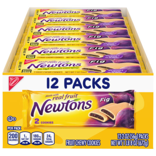 Newtons Fruit Chewy Cookies, Fig, 12 Packs
