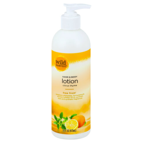 Wild Harvest Lotion, Hand & Body, Citrus Thyme