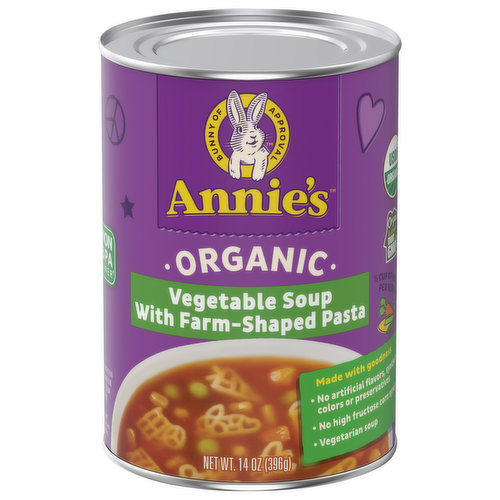 Annie's Vegetable Soup, with Farm-Shaped Pasta, Organic