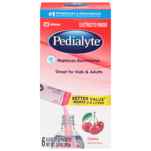 Pedialyte Electrolyte Powder, Cherry Flavor, Packets