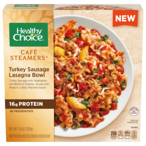 Healthy Choice Cafe Steamers Lasagna Bowl, Turkey Sausage