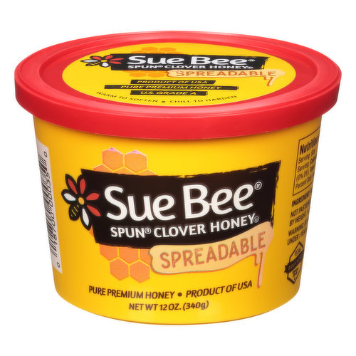 Sue Bee Spun Honey, Clover, Spun, Spreadable