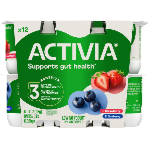 Activia Low Fat Strawberry/Blueberry Yogurt