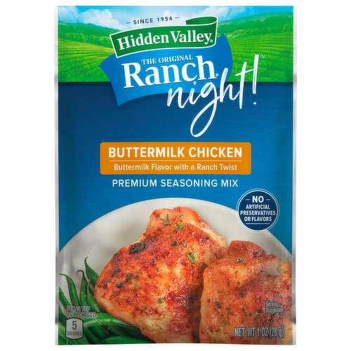 Hidden Valley The Original Ranch Night Seasoning Mix, Premium, Buttermilk Chicken