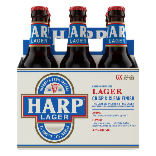 Harp Beer, Lager, Premium, Imported, Pilsner Style