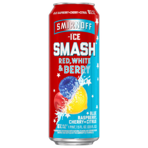 Smirnoff Ice Beer, Smash, Red/White & Berry