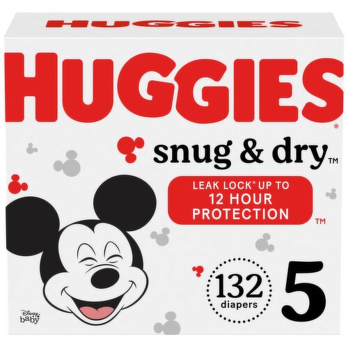 Huggies Snug & Dry Diapers, Disney Baby, 5 (Over 27 lb), Huge Value