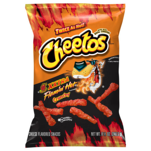 Cheetos Cheese Flavored Snacks, Xxtra Flamin' Hot Flavored, Crunchy