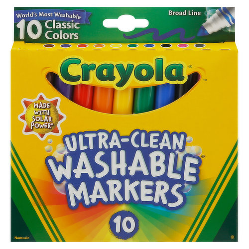 Crayola Markers, Washable, Ultra-Clean, Classic, Broad Line