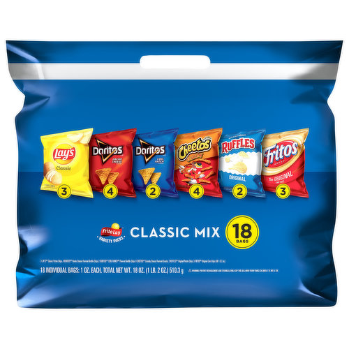 Frito Lay Snack, Classic Mix, Variety Packs