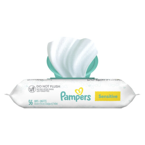 Pampers Sensitive Baby Wipes Sensitive Perfume Free 1X Pop-Top 56 Count