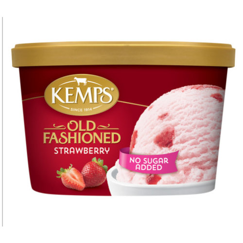 Kemps Old Fashioned Strawberry Ice Cream No Sugar Added