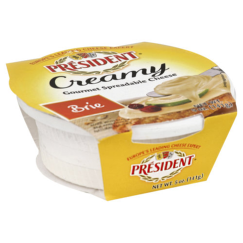 President Cheese, Gourmet Spreadable, Creamy, Brie