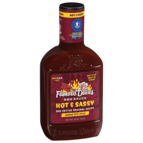 Famous Dave's BBQ Sauce, Hot & Sassy, Kansas City-Style, Hot