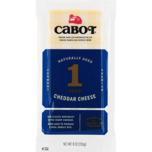 Cabot Cheese, Cheddar, White, 1 Year