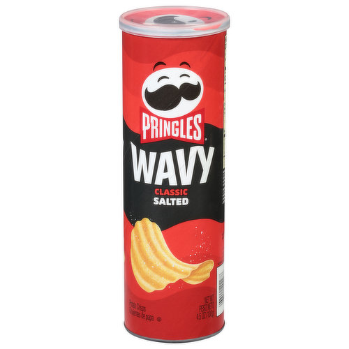 Pringles Potato Crisps, Classic, Salted, Wavy