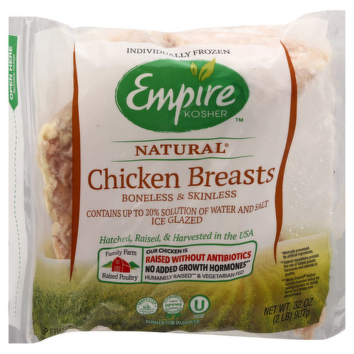 Empire Kosher Chicken Breasts, Natural, Boneless & Skinless