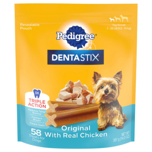 Pedigree DentaStix Treats for Dogs, Original with Real Chicken, Toy/Small