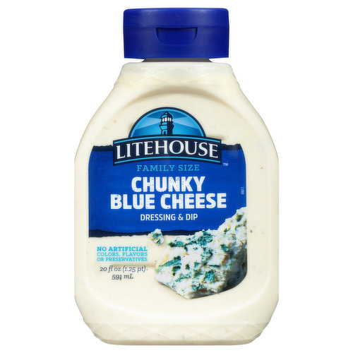 Litehouse Dressing & Dip, Chunky Blue Cheese, Family Size