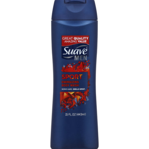 2x fresh & clean. Energizing body wash. Sporty scent leaves you feeling energized and smelling fresh. Rich lather. Rinses clean. Turn Off the Tap: Did you know that, depending on where you live, a family of 3 can save up to $150 on utilities and 4600 gallons of water per year by shortening each shower by 2 minutes? The Suave Promise: We guarantee your full satisfaction or we will replace or refund your purchase. For details, comments or questions, visit our website at www.suave.com or call us at 1-800-782-8301. Please recycle. Made in USA.