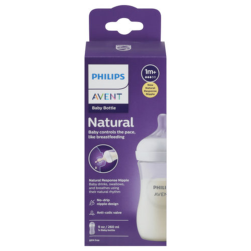 Biberón natural Philips AVENT, 9 oz, pack de 1