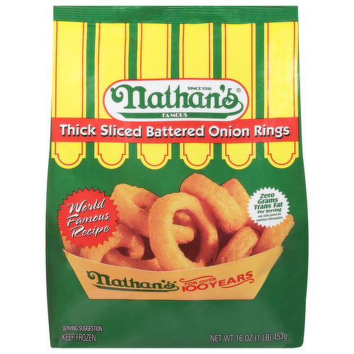 Nathan's Onion Rings, Battered, Thick Sliced