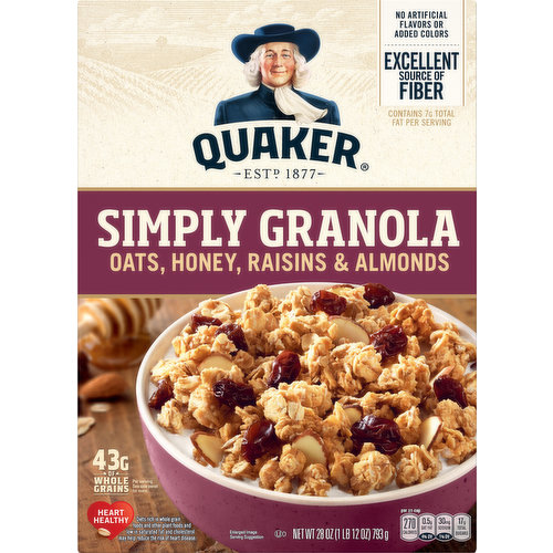 Quaker Simply Granola, Oats, Honey, Raisins & Almonds