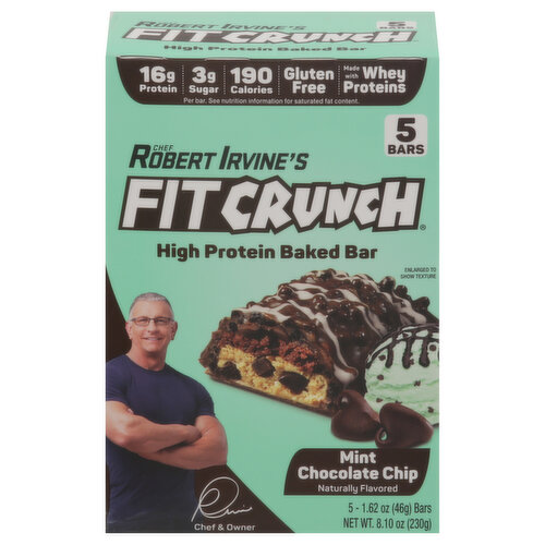 FitCrunch Baked Bar, High Protein, Mint Chocolate Chip