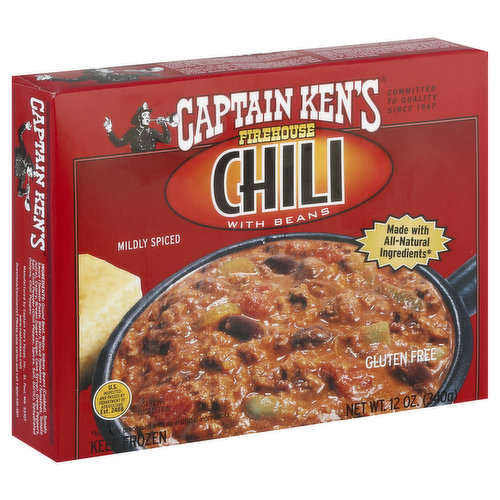 Captain Ken's Chili, Firehouse, with Beans, Mildly Spiced