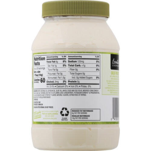 Essential Everyday Mayonnaise with Olive Oil, Reduced Fat