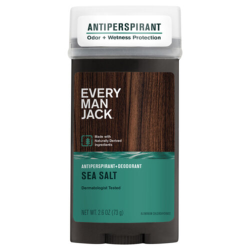 Every Man Jack Antiperspirant + Deodorant, Sea Salt