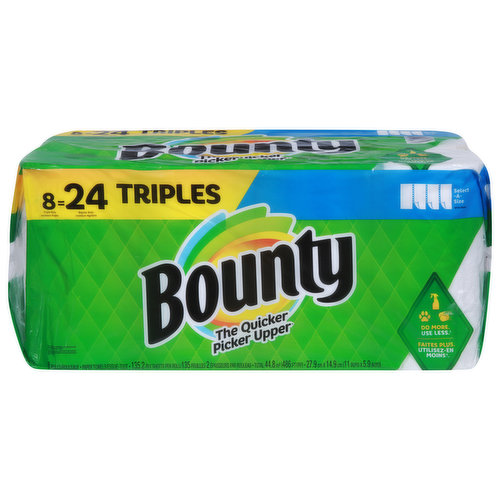 Bounty Paper Towels, Triple Roll, Select-A-Size, White, 2-Ply