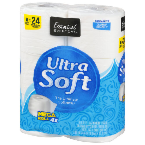 Charmin Ultra Soft Toilet Paper, 6 Mega Rolls = 24 Regular Rolls