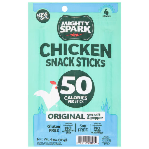 Mighty Spark Chicken Snack Stick, Sea Salt & Pepper, Original