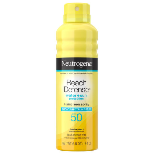 Neutrogena Beach Defense Sunscreen Spray, Water + Sun Protection, Broad Spectrum SPF 50