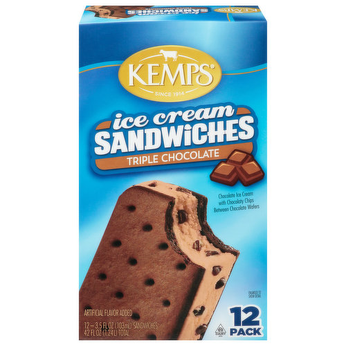 Kemps Triple Chocolate Ice Cream Sandwiches