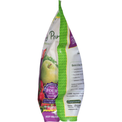 Campoverde Frozen Fruit & Veggie Smoothie 4 Packs, Fit & Wellness, 32oz Bag