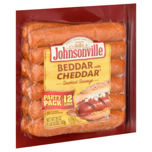 Johnsonville Smoked Sausage, Beddar with Cheddar, Party Pack