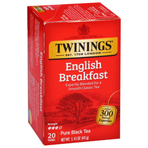 Twinings Black Tea, Pure, English Breakfast, Tea Bags