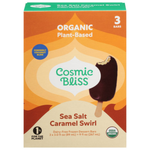 Cosmic Bliss Frozen Dessert Bars, Dairy-Free, Organic, Sea Salt Caramel Swirl