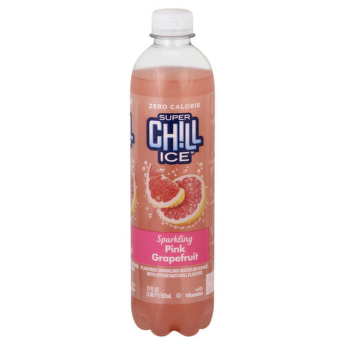 Super Chill Ice Sparkling Water Beverage, Pink Grapefruit