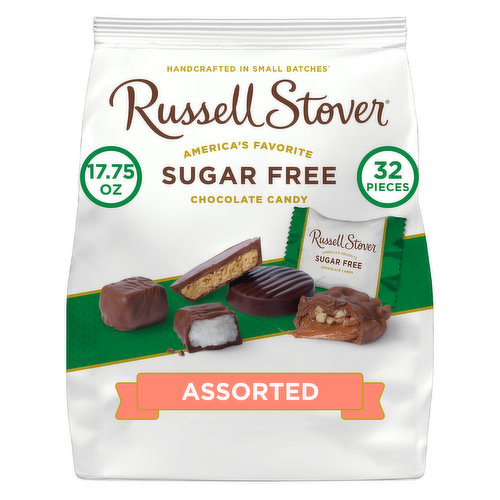 Russell Stover Sugar Free Sugar Free Assorted Chocolate Candy, 17.75 oz. bag (≈ 32 pieces)