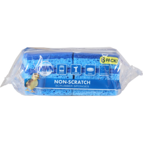 Dawn Non-Scratch Sponge, 6 Pack