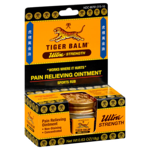 Tiger Balm Pain Relieving Ointment, Ultra Strength, Sports Rub