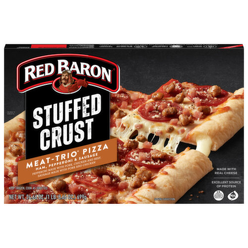 Red Baron Pizza, Meat-Trio, Stuffed Crust