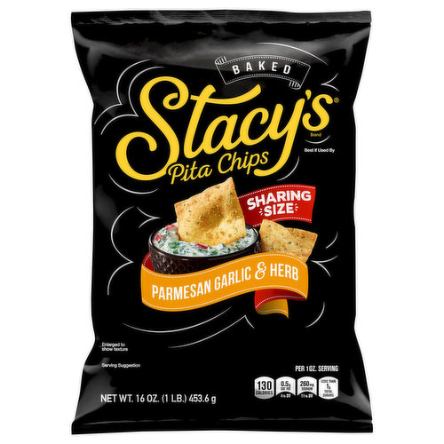 Stacy's Pita Chips, Parmesan Garlic & Herb, Baked, Sharing Size