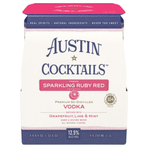 Austin Cocktails Vodka, Sparkling Ruby Red