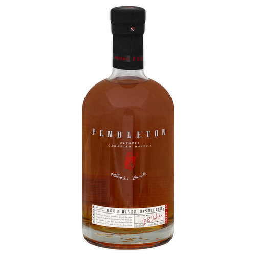 Premium. Pendleton. Oregon. Home of one of the most respected rodeos in the country. We dedicate this whisky to the men and women of the bronc ridin' sport and those who love them. Stay in control 40% alc/vol. (80 proof). Imported and Bottled by: Hood River Distillers. Product of Canada.