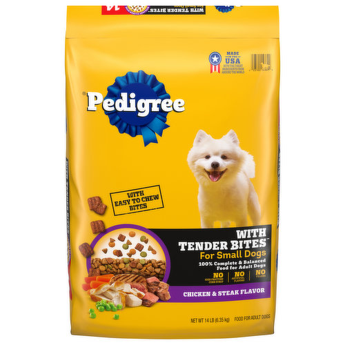 Pedigree Food for Dogs, with Tender Bites, Chicken & Steak Flavor, Adult